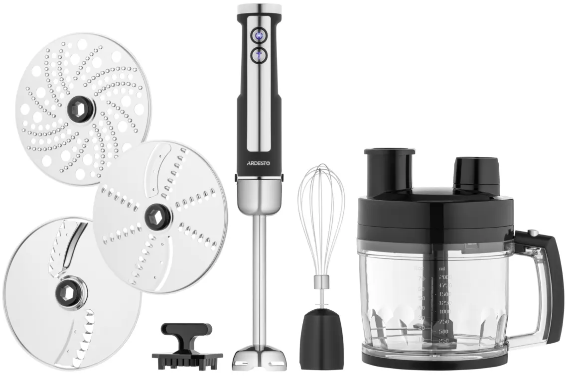 ბლენდერი Ardesto blender submersible, 1000W, 7in1, bowl-2000ml, black-silver
