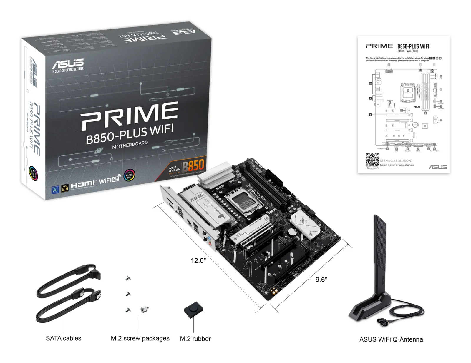 დედაპლატა Motherboard ASUS PRIME B850-PLUS WIFI sAM5 B850 4xDDR5 M.2 HDMI DP Wi-Fi BT ATX