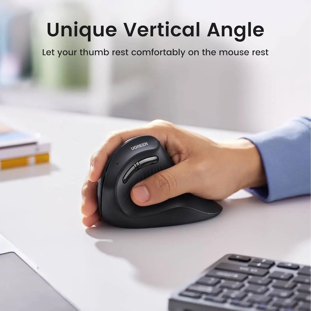 მაუსი UGREEN MU008 (25444), Wireless, Bluetooth, USB, Mouse, Black