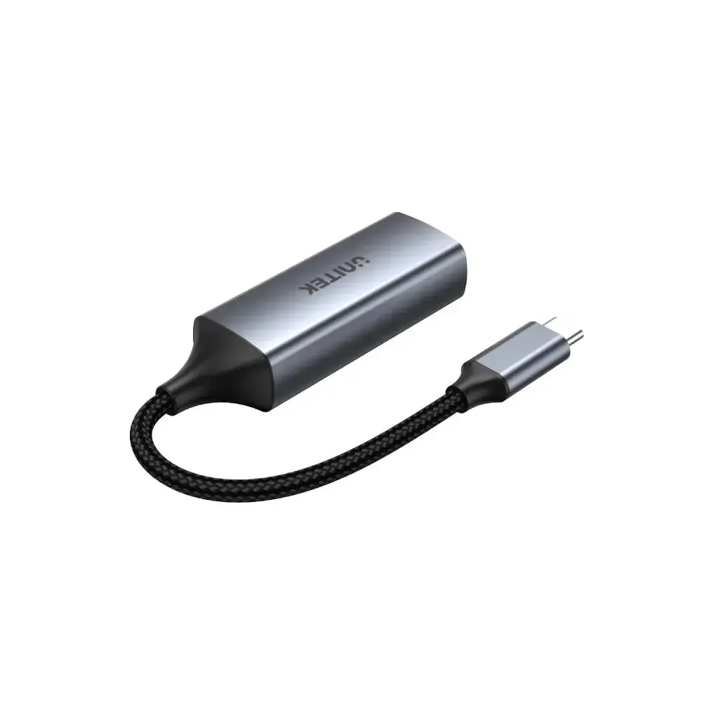 V1413A,UNITEK USB-C to VGA(1080P-60Hz) Adapter Cable, with Briad, Grey & Black