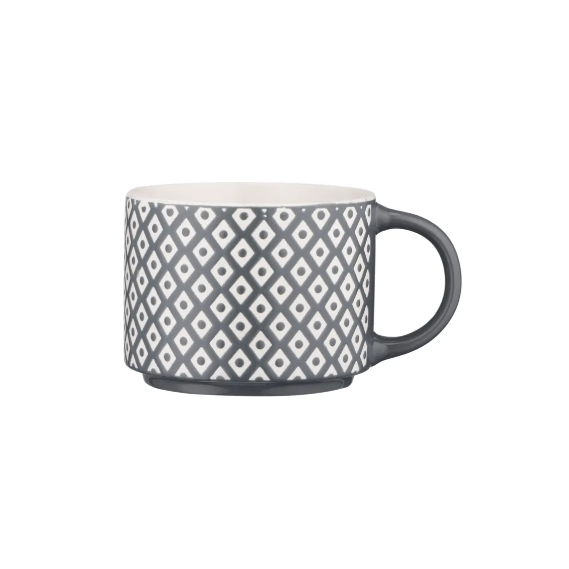 კათხა Mug ARDESTO Weaving E, 330ml, new bone china, white-black