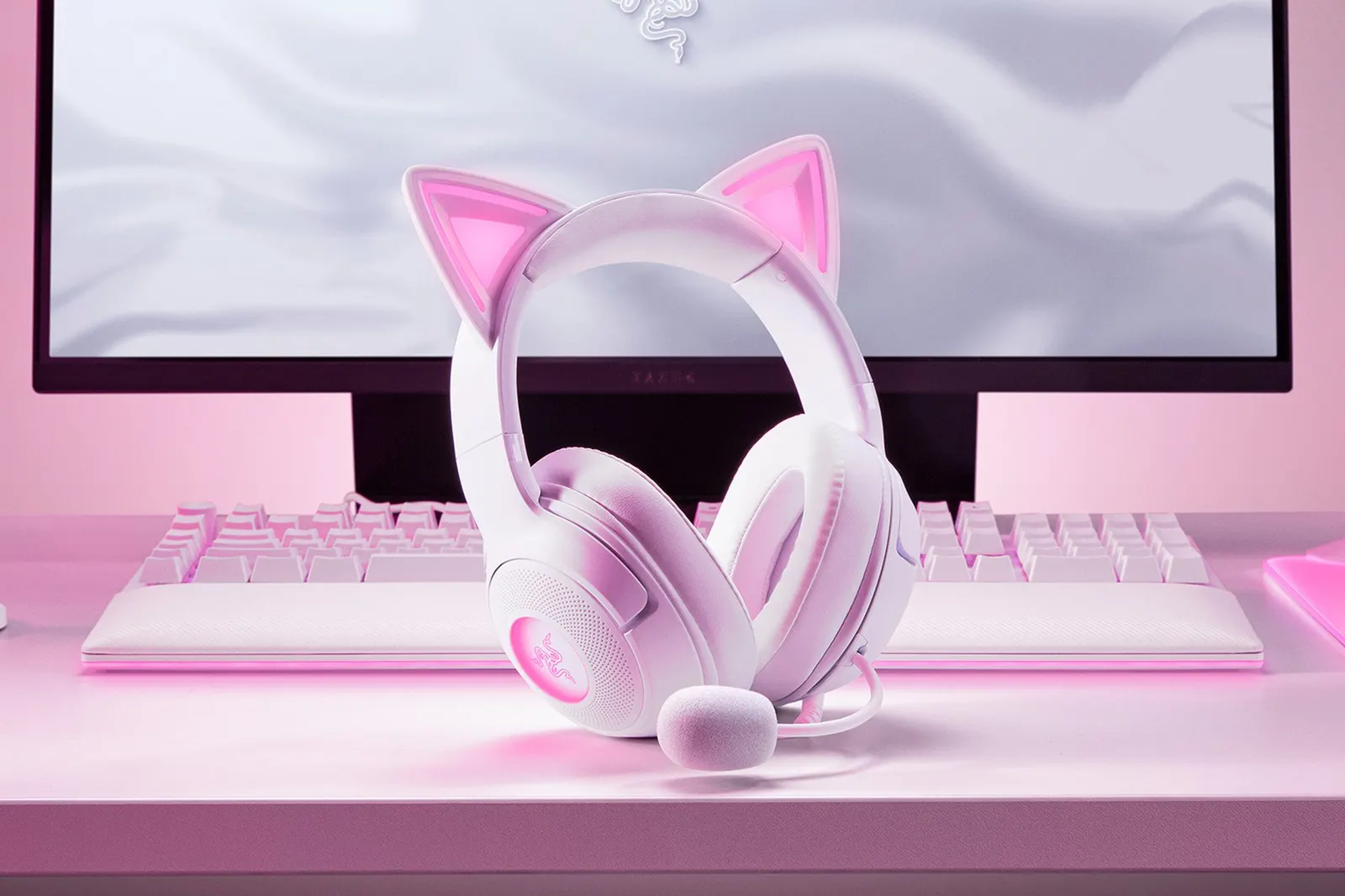 ყურსასმენი Razer Headset Kraken Kitty V2, 7.1, RGB, USB-A, white