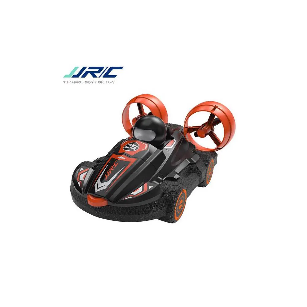 წყლის მანქანა JJRC Q86 2 In 1 Amphibious RC Hovercraft Boat Stunt Drift Car Black