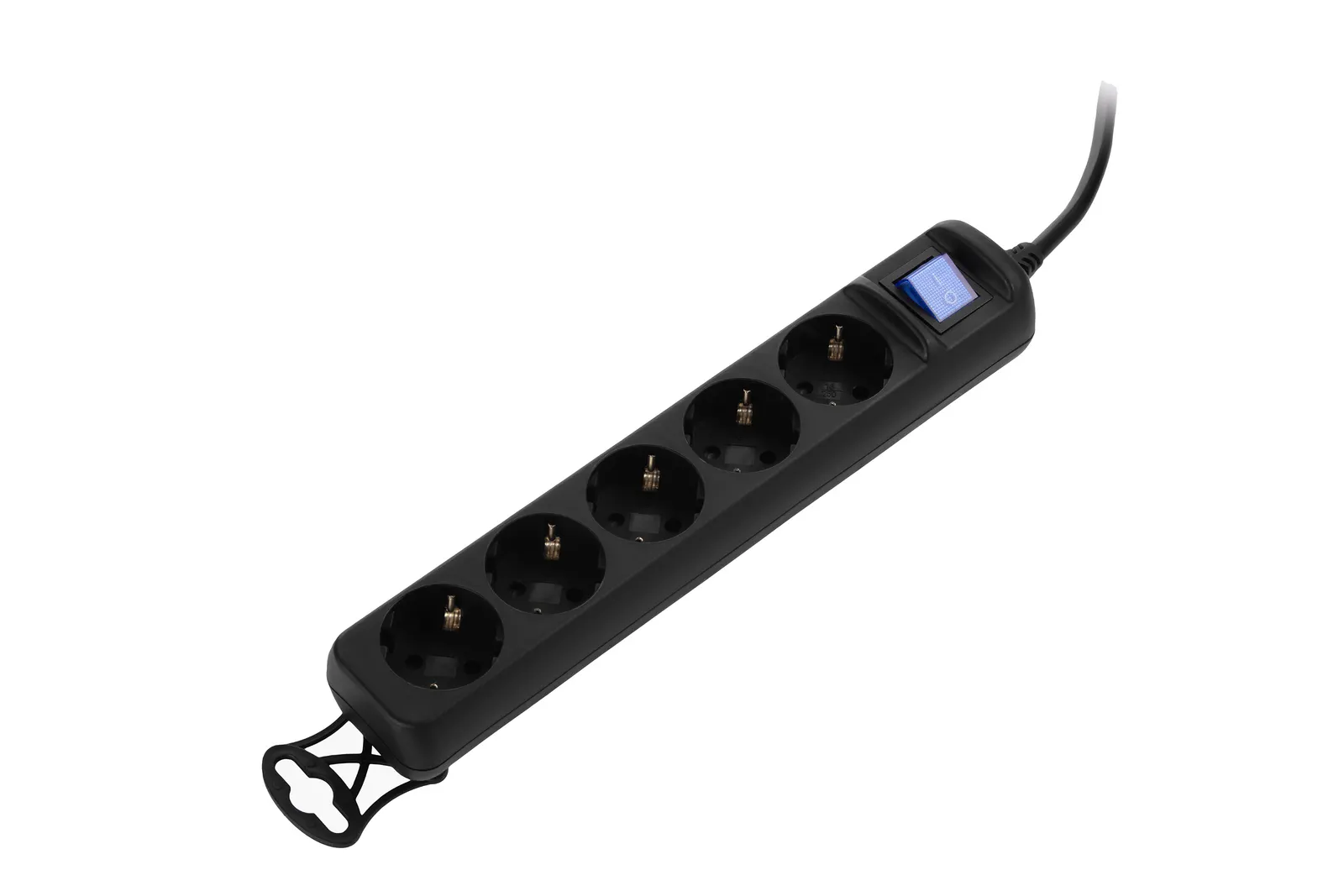 Power strip 2E 5XSchuko with switch, 3G*1.5mm2, 3m, black