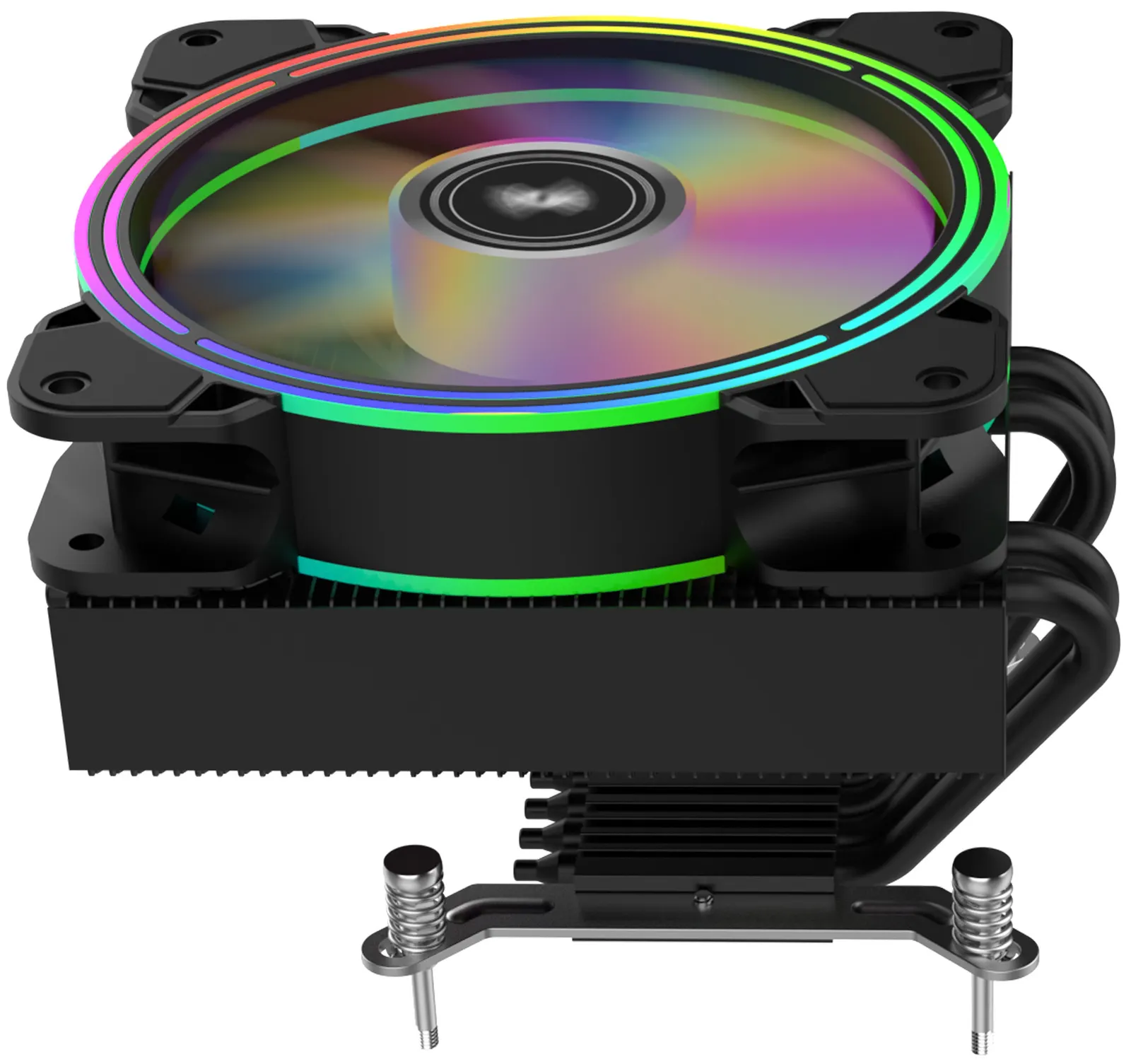 ქულერი 2E GAMING CPU cooler Air Cool AC120T4-ARGB, LGA1700, 1200, 115x, 1366, AM5, AM4, AM3, AM3+, 4pin PWM, 3pin +5VARGB, TDP 130W