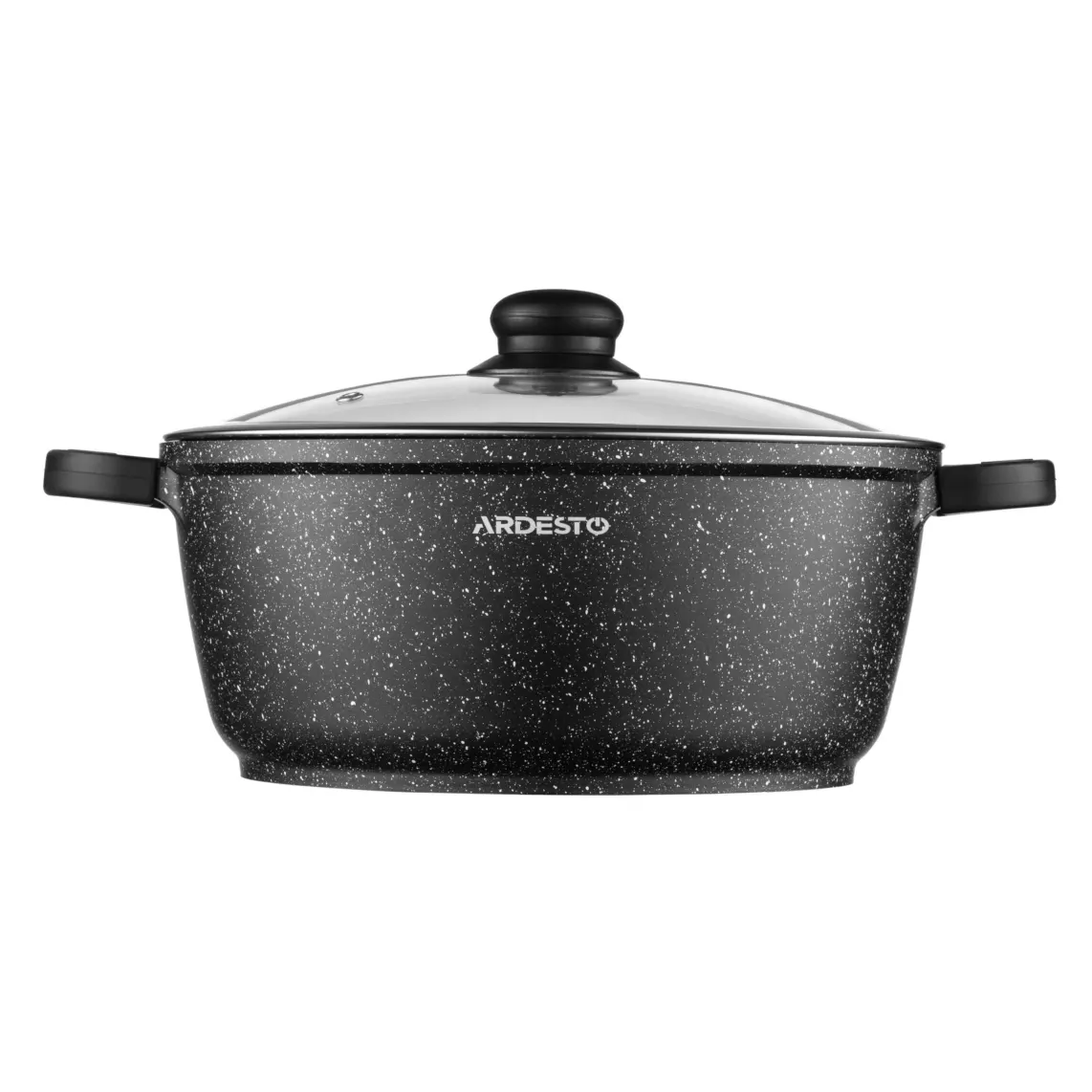 Casserole with glass lid ARDESTO Gemini Anzio, 5l, aluminium, black