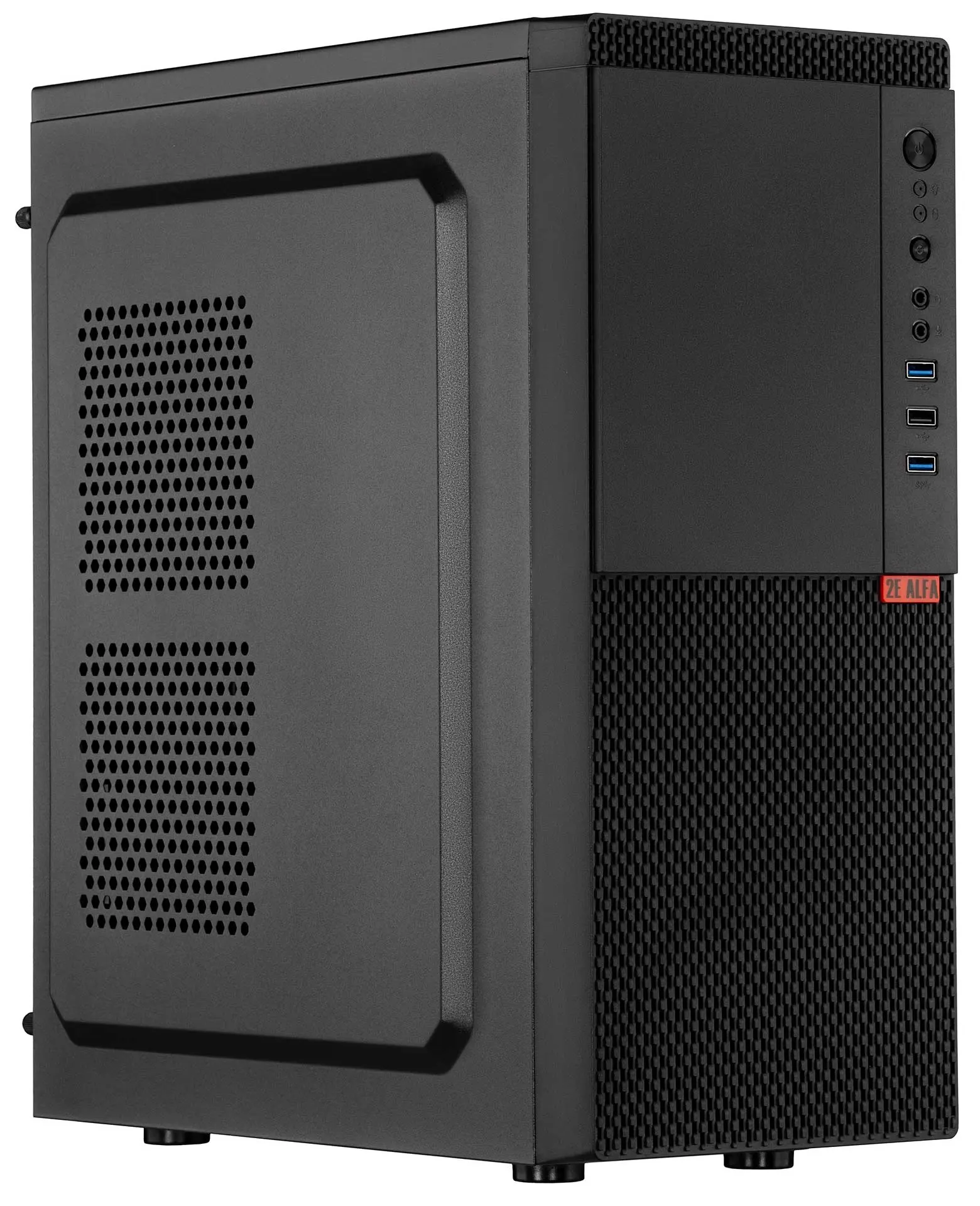 ქეისი 2E PC case Alfa E130 without PSU, 2xUSB3.0, 1xUSB2.0, 1x80mm, VGA 320mm, ATX, black