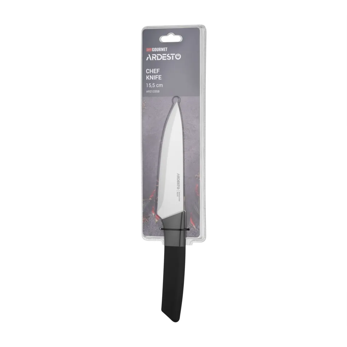 Ardesto Chef Knife Gemini Gourmet, 15.5cm, stainless steel, plastic, black
