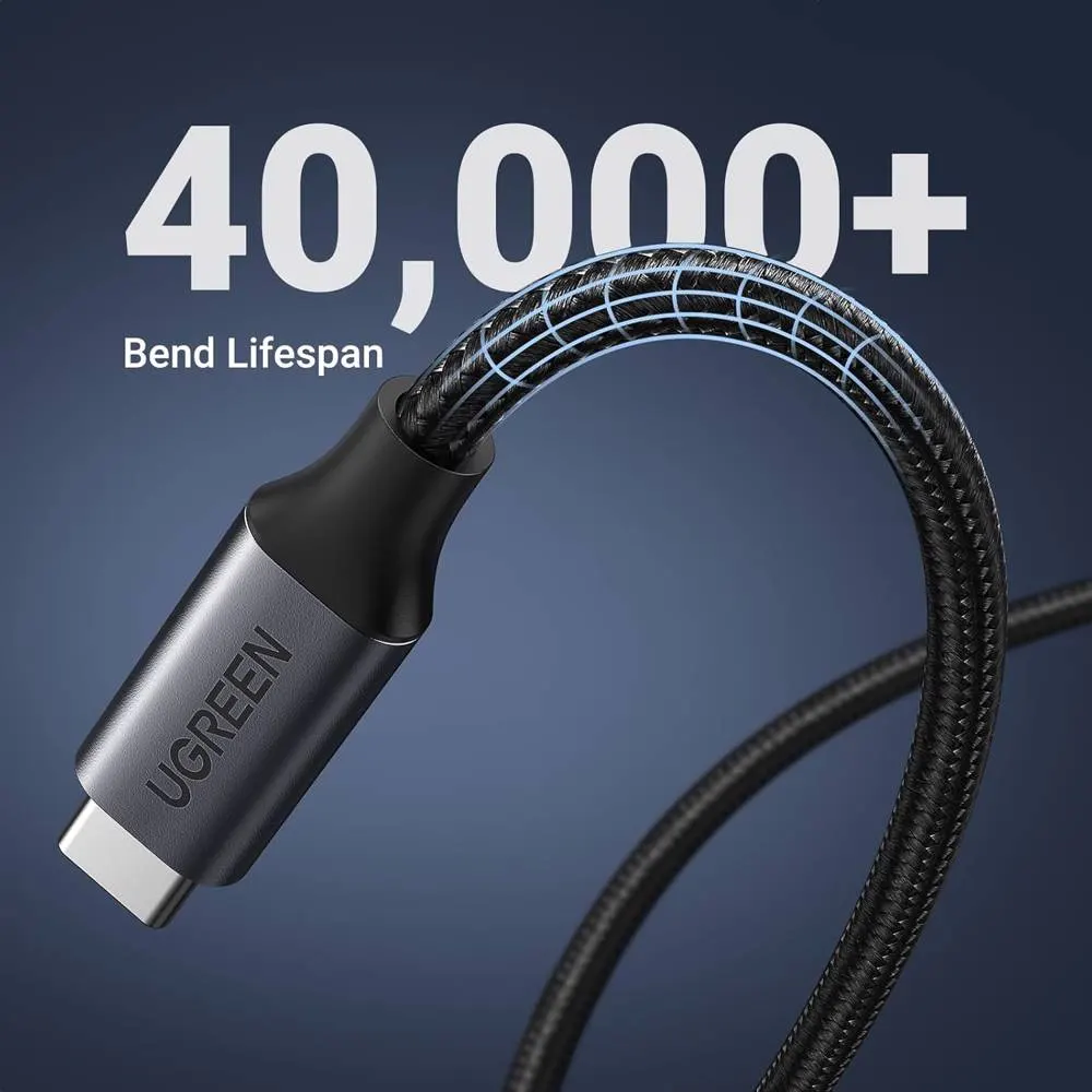 USB ადაპტერი UGREEN US372 (45191), 100W, Type-C Extension Cable, 1m, Black