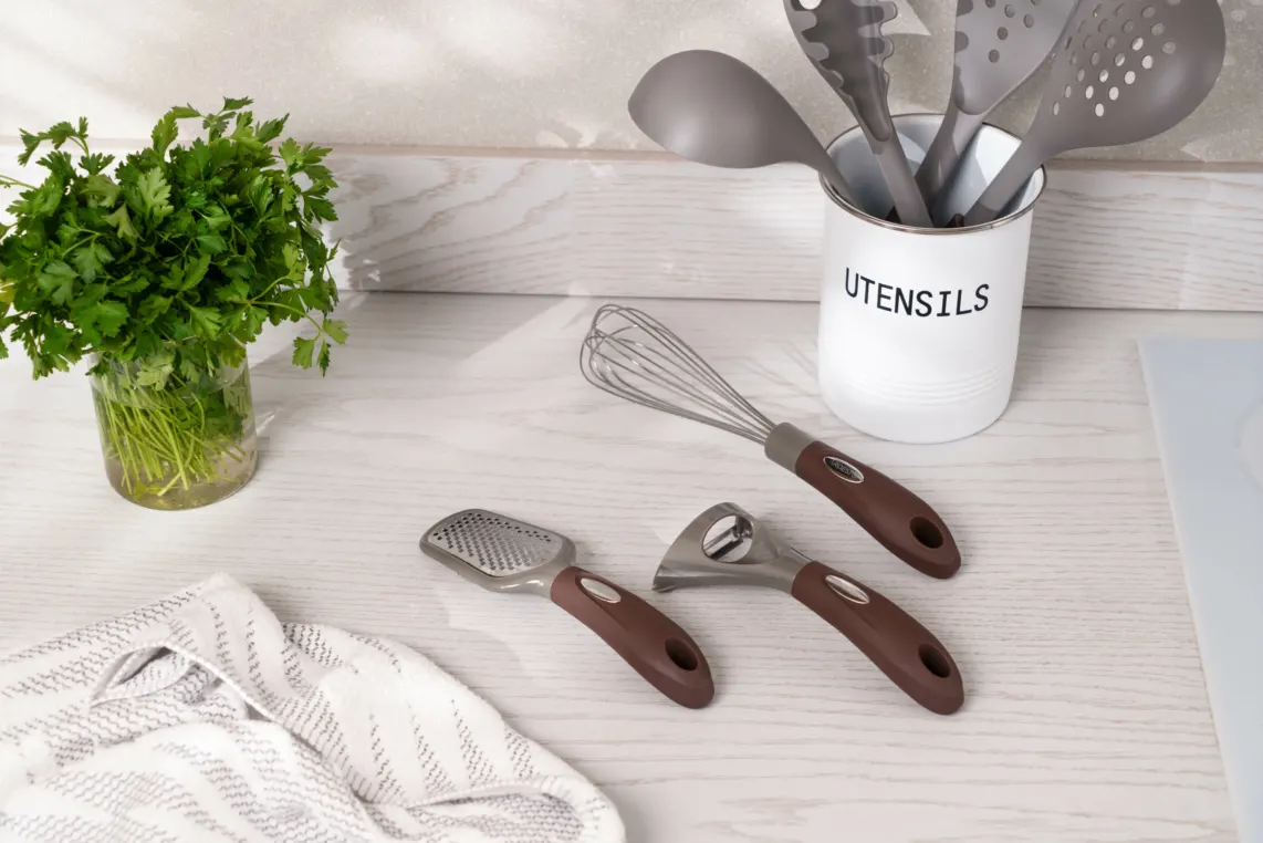 სათლელი Ardesto Peeler Gemini, 19.5cm, stainless steel, nylon, gray-brown