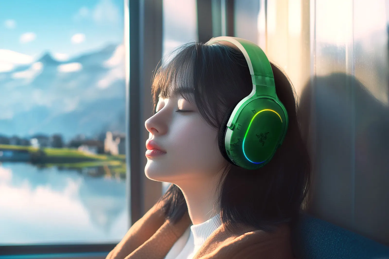 ყურსასმენი Razer Headset Barracuda X Chroma, BT/WL, RGB, Phantom Green Ed