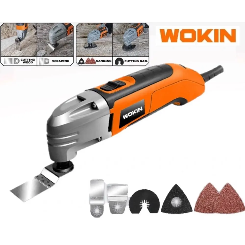 მრავალფუნქციური საჭრელი Wokin 783403, 300W, Oscillating Multi-Tool, Black/Orange