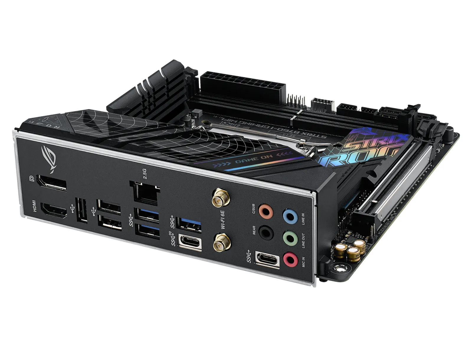 ASUS Motherboard ROG STRIX B760-I GAMING WIFI s1700 B760 2xDDR5 M.2 HDMI DP Wi-Fi BT mITX
