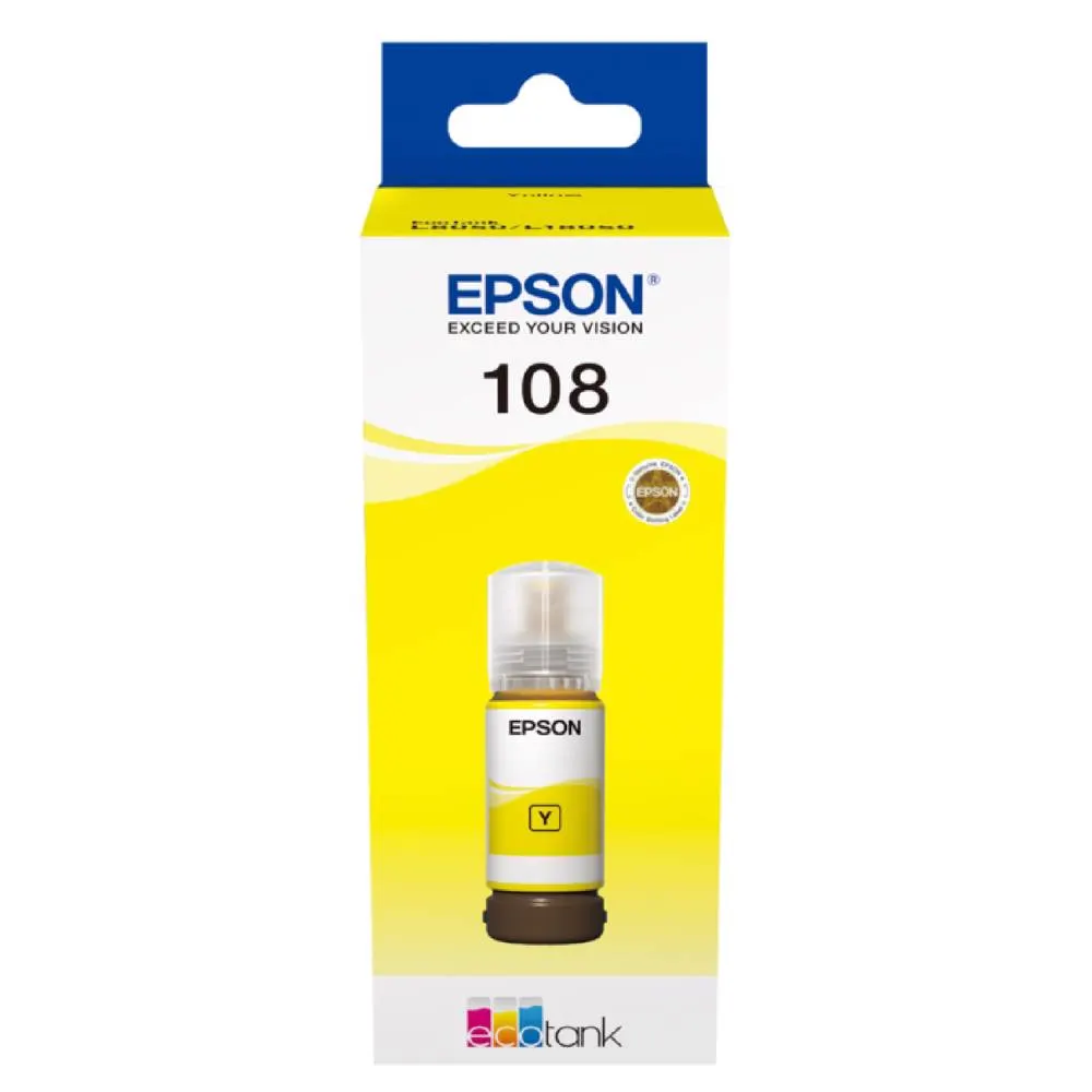 Epson კარტრიჯის მელანი 108 ECOTANK YELLOW INK BOTTLE C13T09C44A