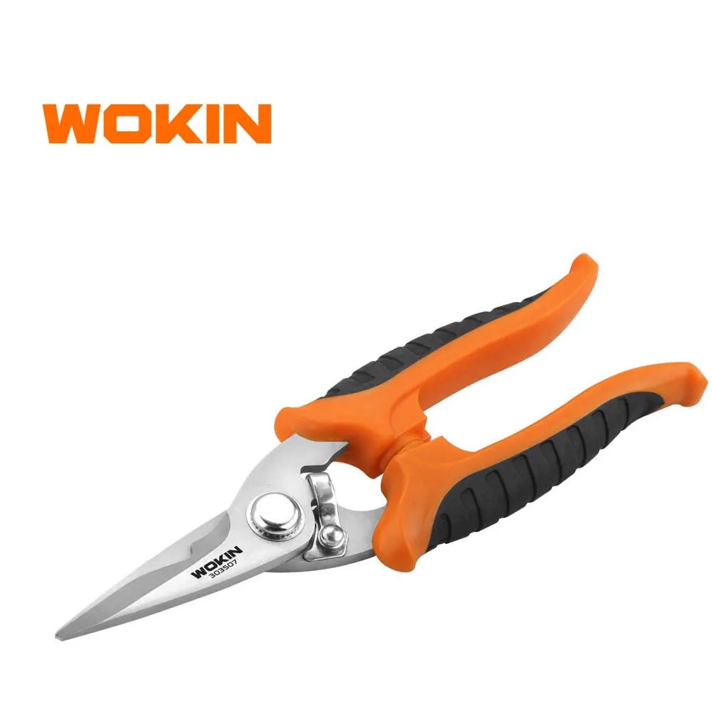 მრავალფუნქციური მაკრატელი Wokin 303507, 7\"/180mm, Multi-Purpose Scissors, Orange