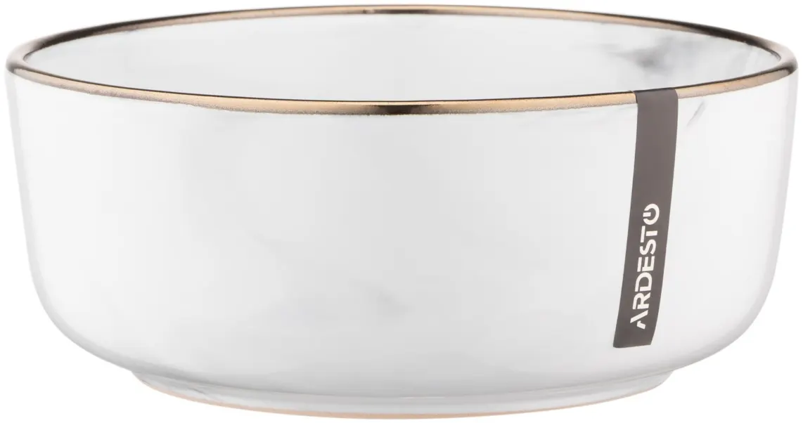 Ardesto Bowl Marmo, 15.6cm, ceramics, white