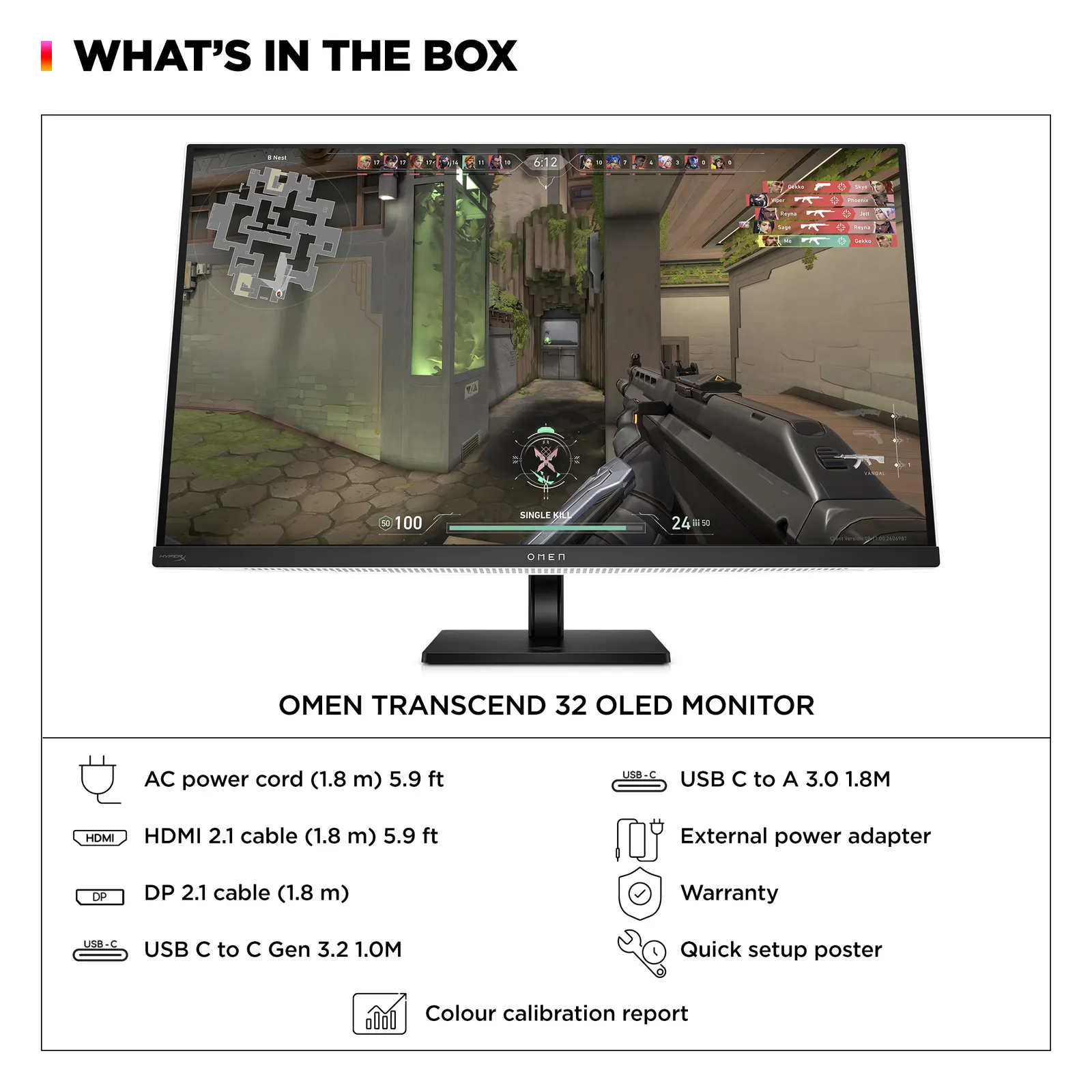 მონიტორი HP OMEN Transcend 31.5" QD-OLED 4K Black/White