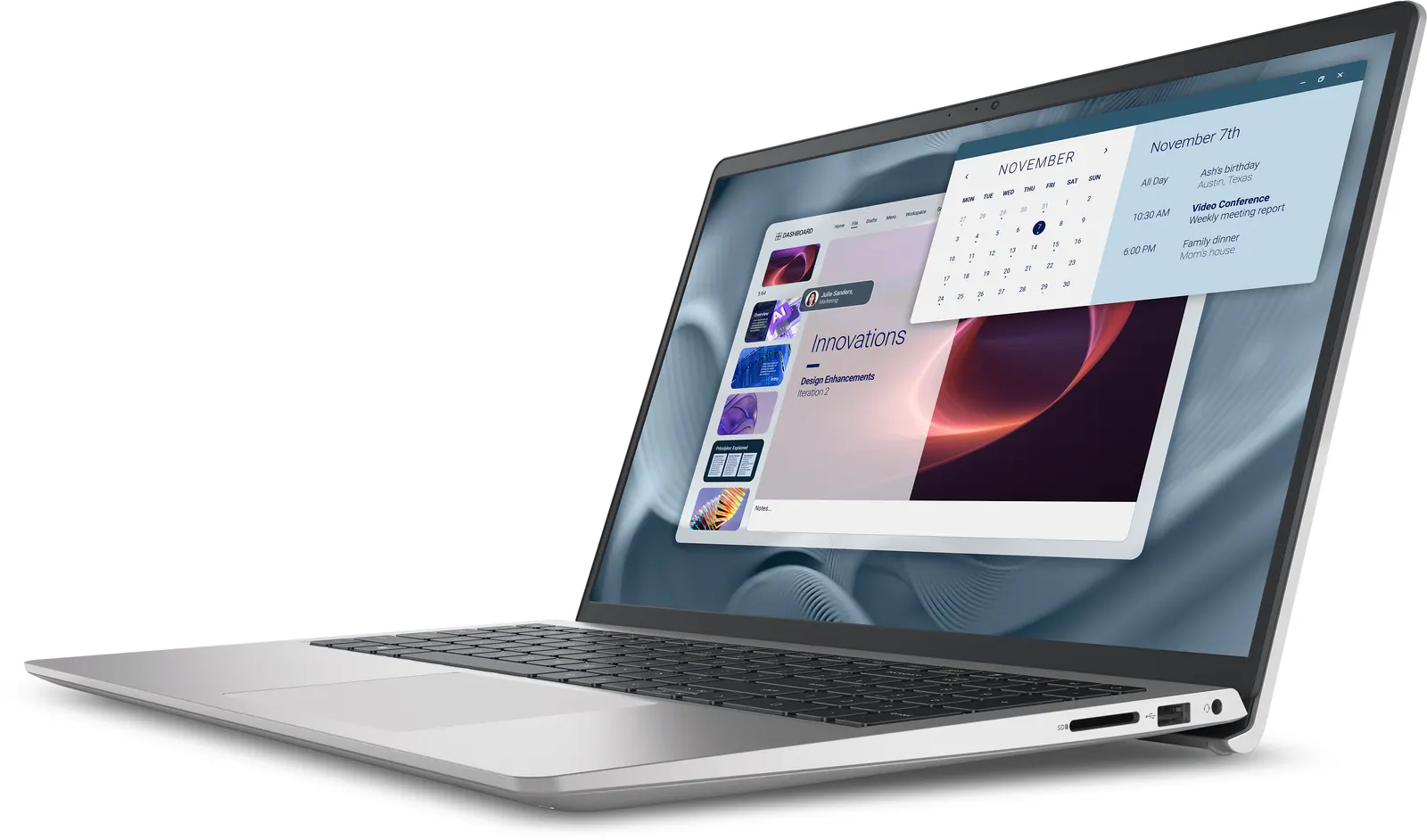 ნოუთბუქი Dell Pro 15 Essential PV15250/i5-1334U/1x16GB DDR5 5200MT/s/1TB SSD/15.6" FHD 120Hz 250 nits/Intel UHD/FgrPr/Cam & Mic/Wi-Fi 6 + BT/3 Cell 41Wh/Silver/Aluminum/Type-C PD/Ubuntu/3Yrw