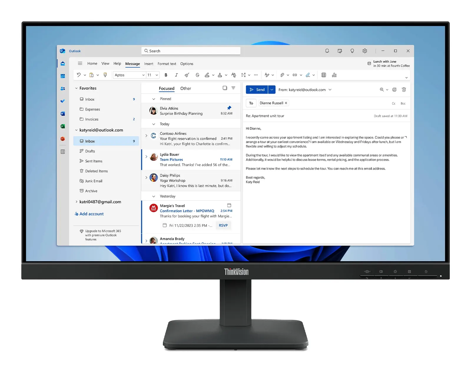 მონიტორი Lenovo ThinkVision S24-4e 23.8"IPS1920x1080, 4ms, 100Hz, 250 nits, 1300:1, 1x HDMI, 1x VGA, Tilt Stand, 3Y