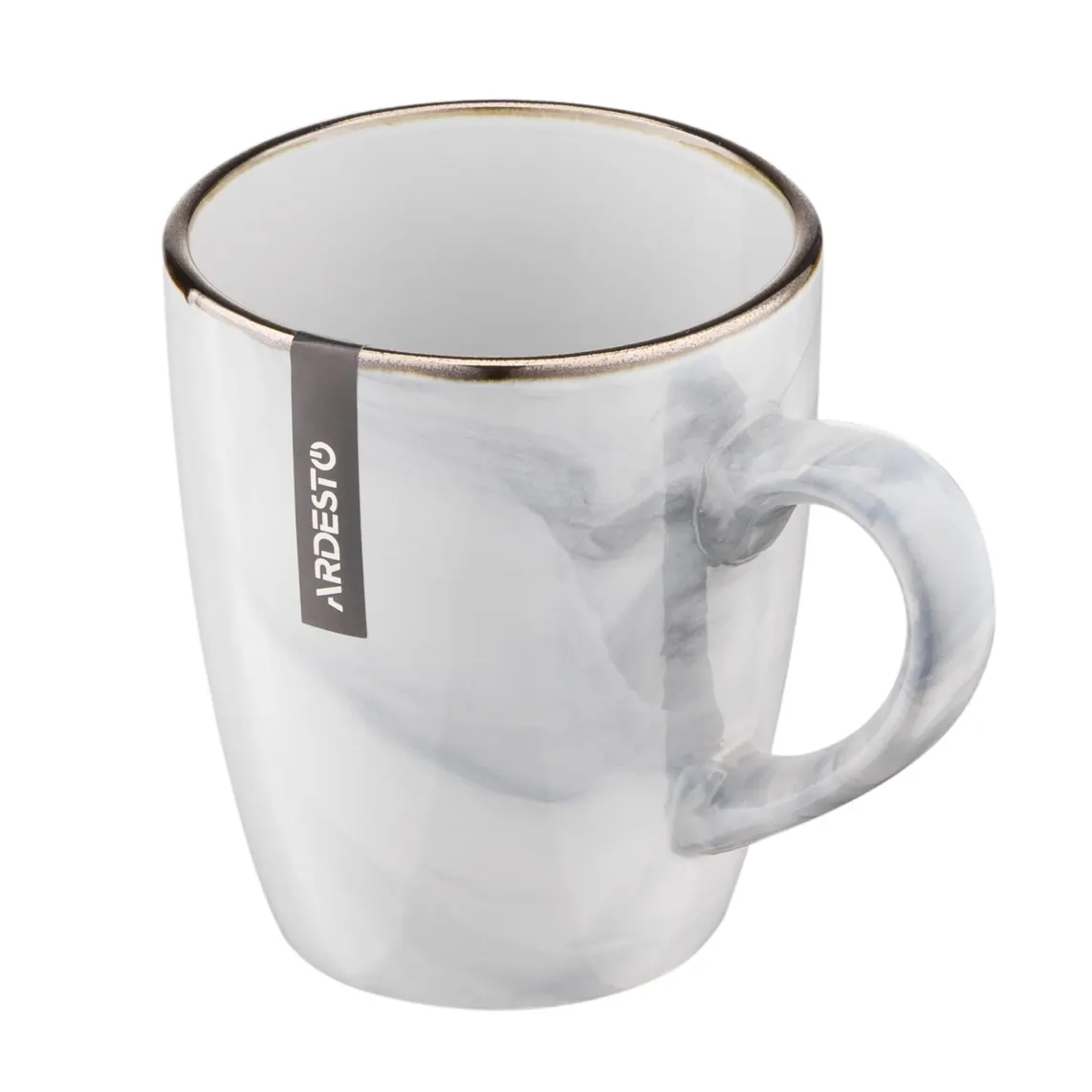 კათხა Ardesto Mug Marmo, 390ml, ceramics, white