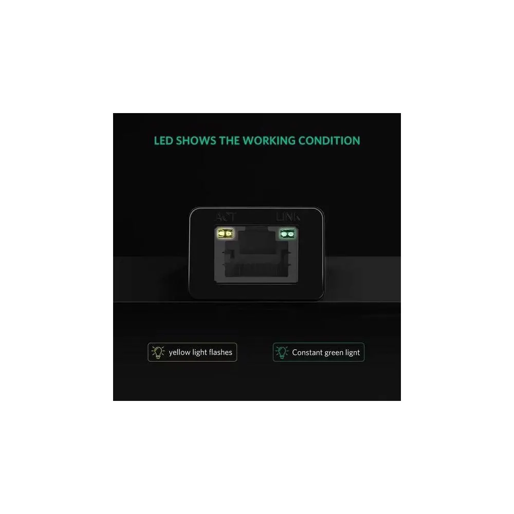 LAN ადაპტერი US236 (50307), Type-C to Lan 10/100/1000Mbps Ethernet Adapter, Black