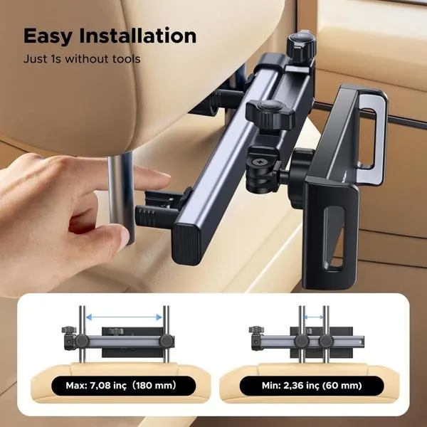 ტელეფონის სამაგრი LP904, UGREEN, Holder, ar Headrest Tablet Holder, Black/Grey.