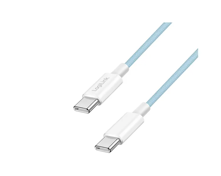 კაბელი Logilink CU0351 USB-C to USB-C Cable 60W Nylon Blue 1.5m