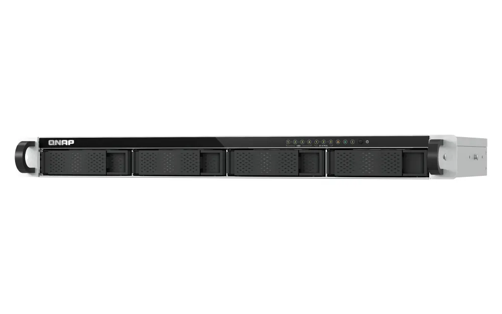 1U 4-bay 3.5" SATA + 3 x E1.S/PCIe M.2 2280 short depth 12" rackmount NAS, Intel Atom x7405C quad-core, 8GB RAM SODIMM DDR5 (1 x DDR5 SODIMM slots