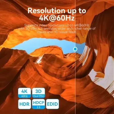 KVM/HDMI სვიჩი VENTION HDMI Switch 2 Ports 4K