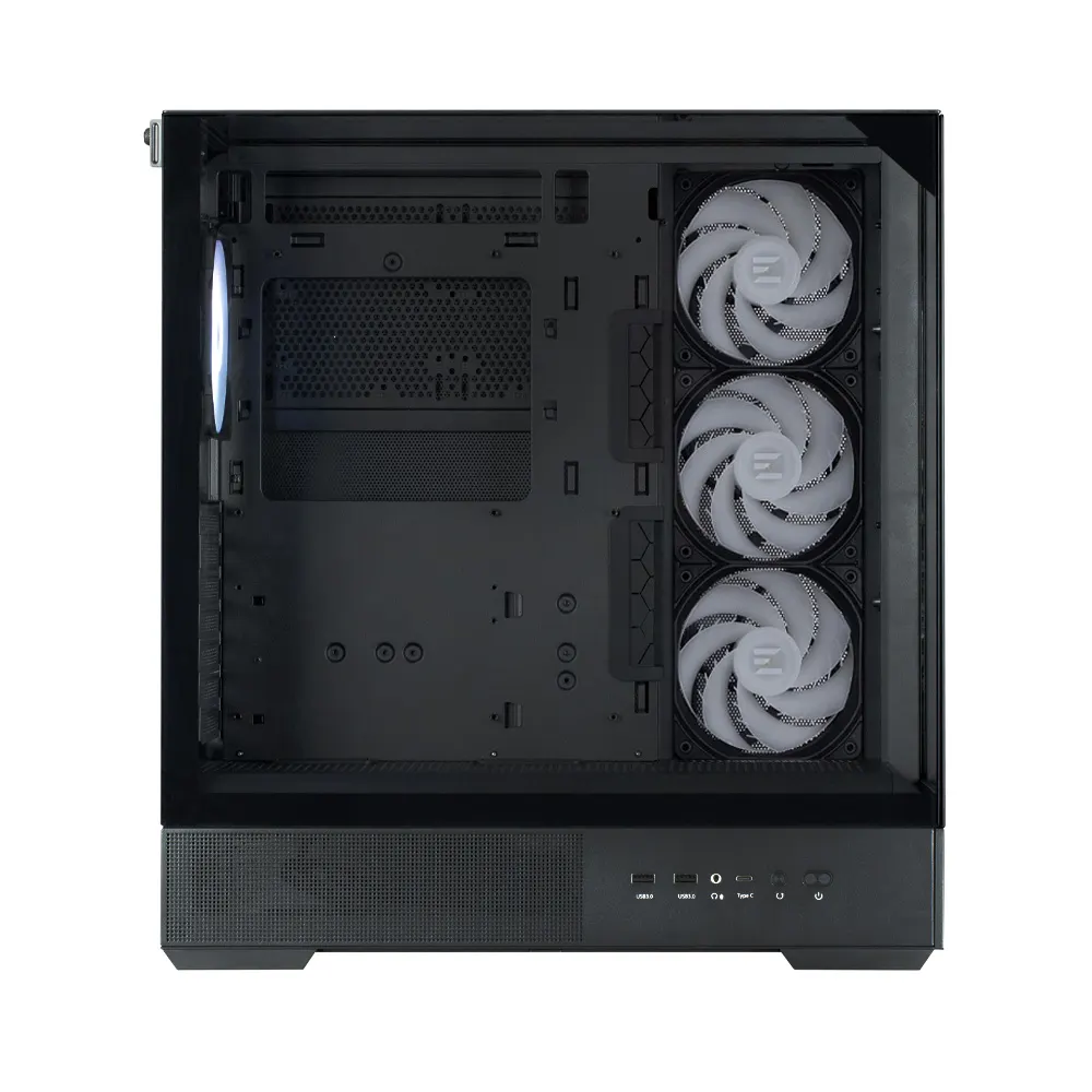 ქეისი Zalman PC case P40 Prism Plus without PSU, 2xUSB3.0, 1x Type C, 3x120mm ARGB Reverse, 1x120mm ARGB, VGA 420mm, LCS ready, TG Side/Front/Top Panel, ATX, black