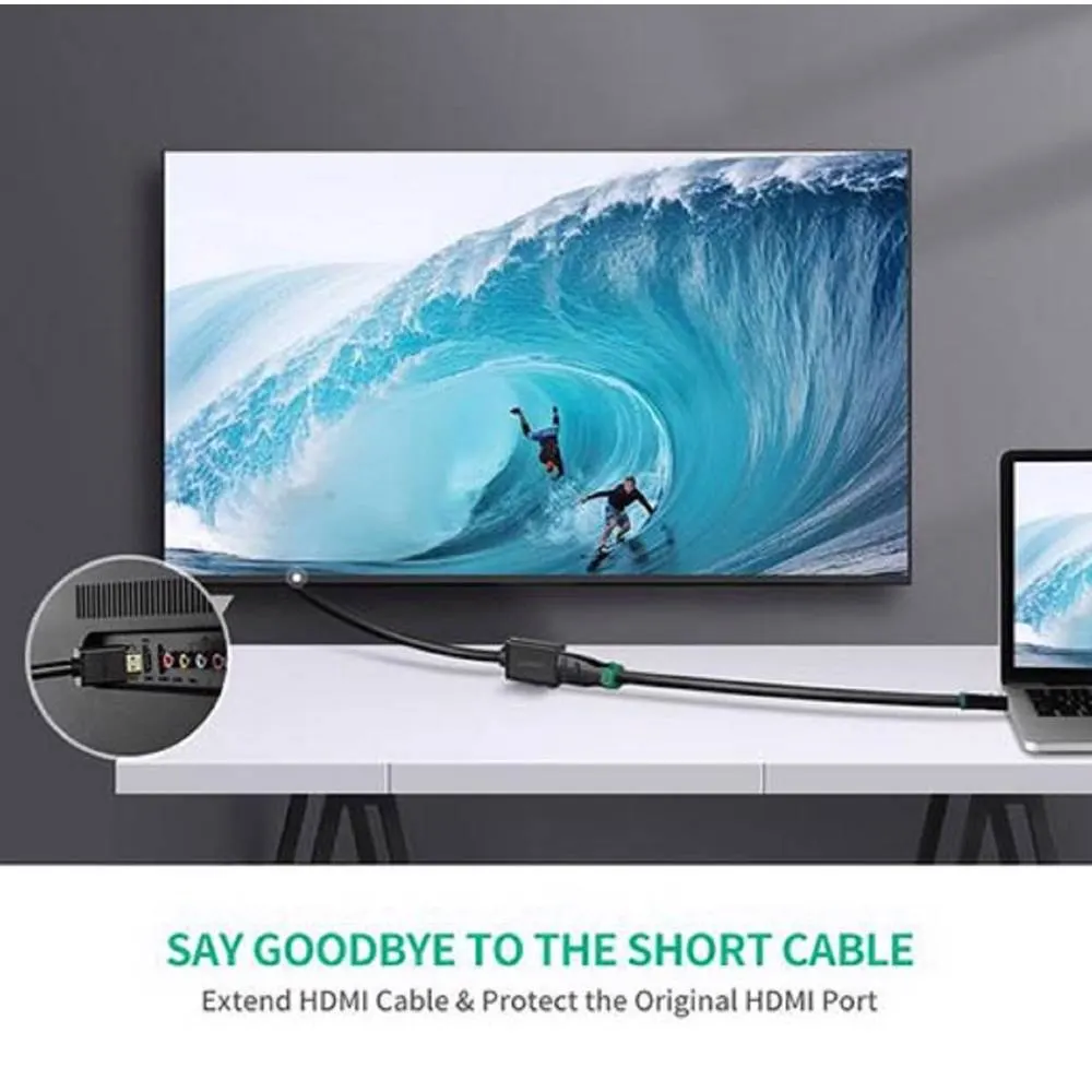 HDMI კაბელი UGREEN HD107 (10145), HDMI Male to Female Cable, 3m, Black