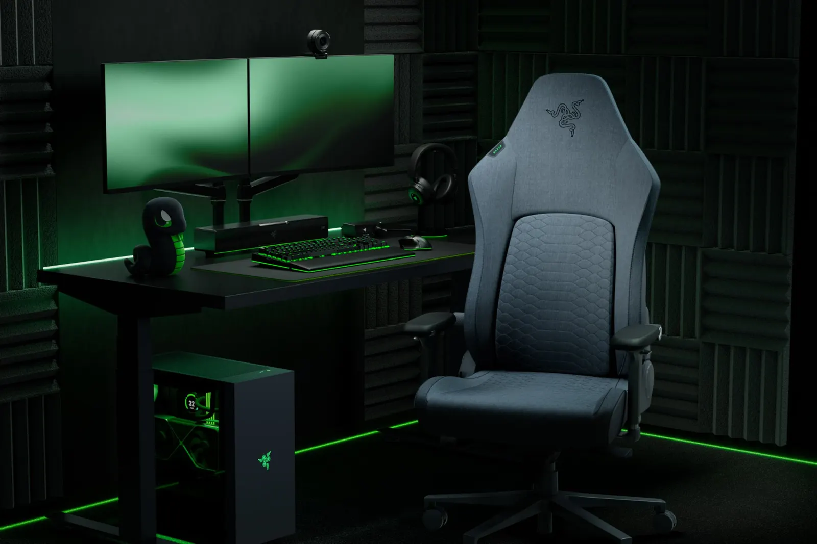 გეიმერული სავარძელი Razer chair Iskur V2 fabric, 4D-Armrests, dark grey