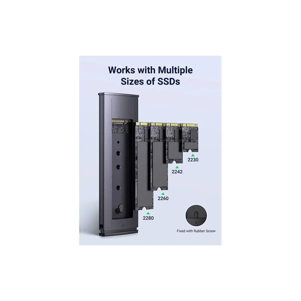 მყარი დისკის ქეისი UGREEN CM578(15512), M.2 NVMe SSD Enclosure Adapter, Grey