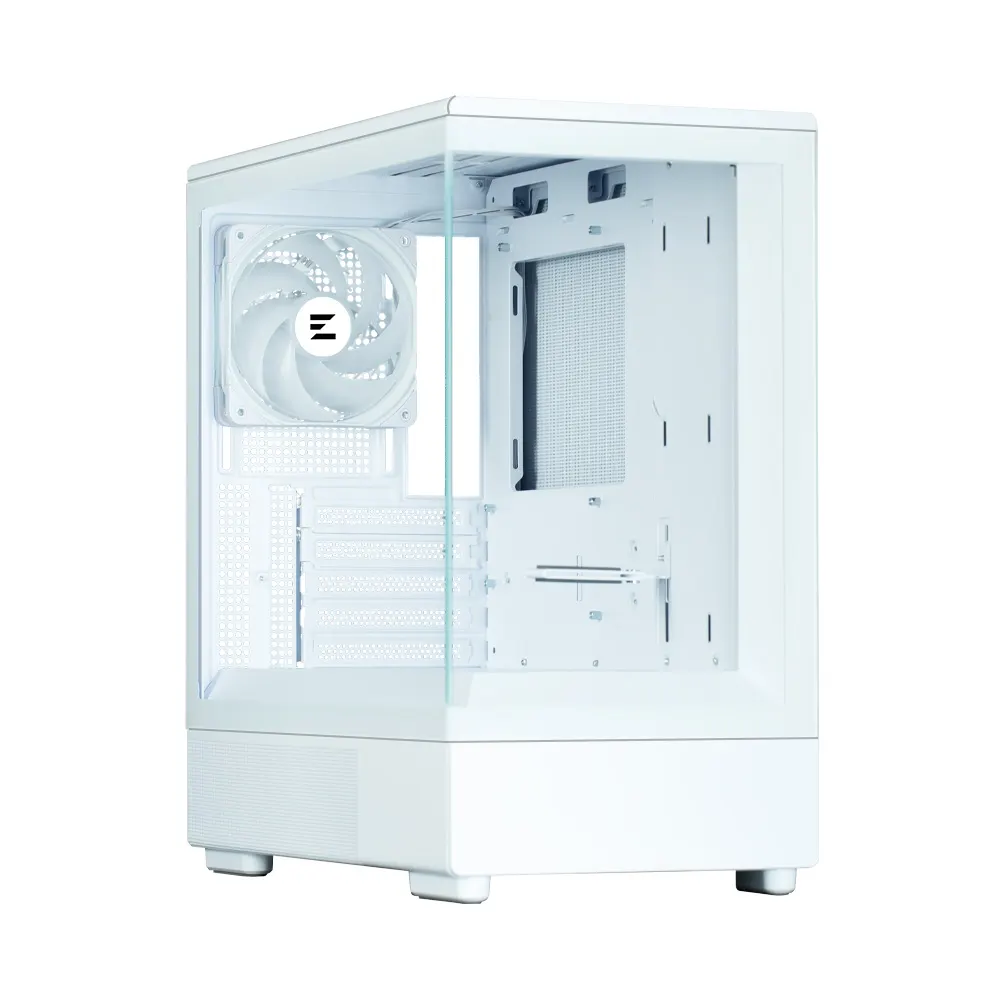 ქეისი Zalman PC case P10 without PSU, 1xUSB3.0, 1xUSBType-C, 1x120mm ARGB, VGA 384mm, LCS ready, TG Side Panel, mATX, white