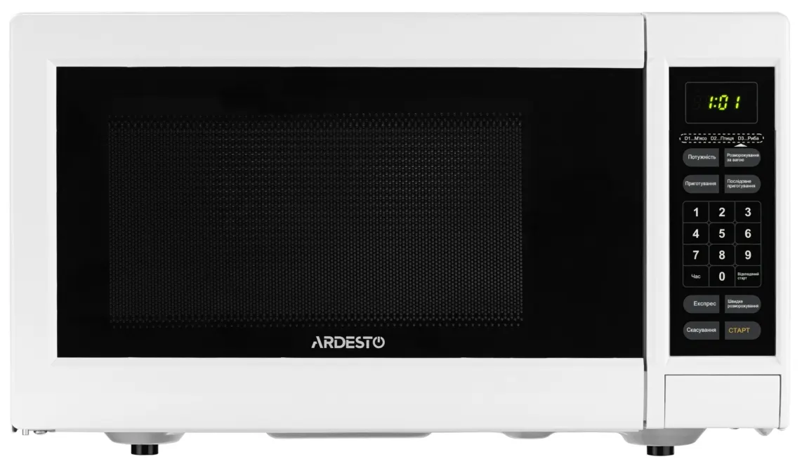 მიკროტალღური ღუმელი ARDESTO GO-E923W microwave oven with electronic control and display