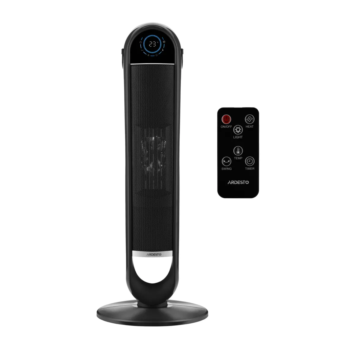 Fan heater ARDESTO FHC-2000ECGR 20m2, 2000w, electronic control, ceramic heating element, remote control, gray