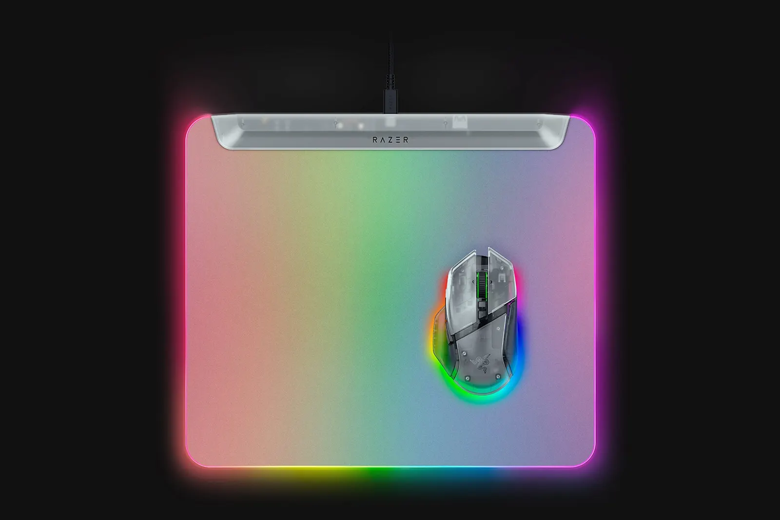 მაუს პადი Razer Mouse Pad Firefly V2 Pro, M (360x278x4.6mm), RGB, Phantom White Ed