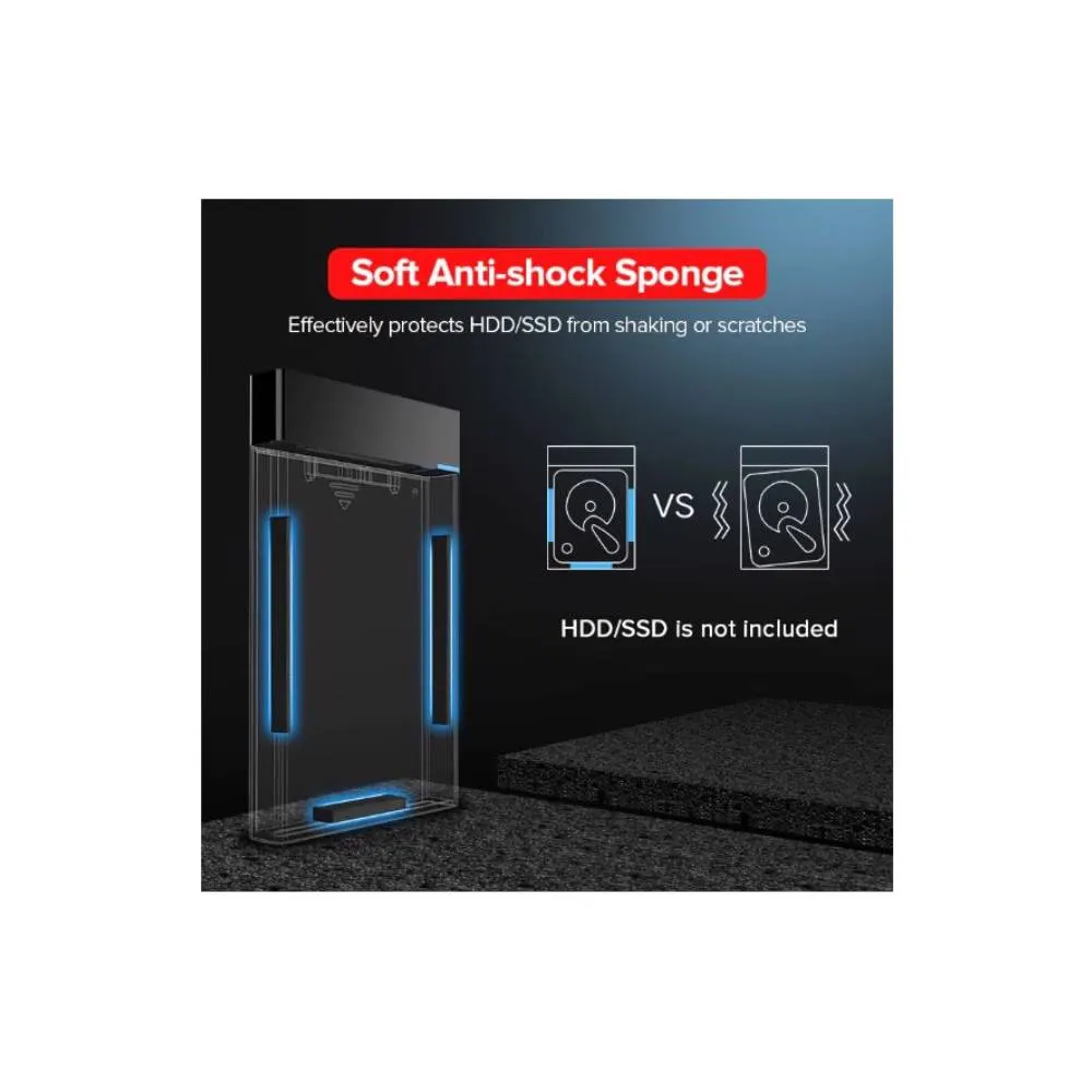 მყარი დისკის ქეისი Ugreen CM237 (60353) HDD Enclosure 2.5 SATA to USB 3.0 Hard Drive Adapter Enclosure