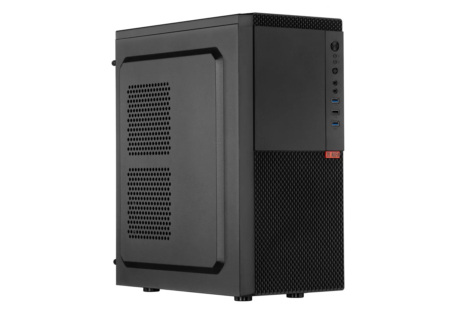 ქეისი 2E PC case Alfa E130 without PSU, 2xUSB3.0, 1xUSB2.0, 1x80mm, VGA 320mm, ATX, black