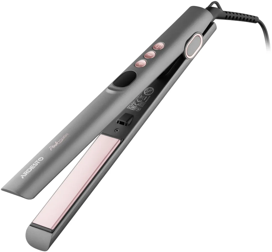 თმის უთო ARDESTO Hair straightener Pink Touch, 52W, 150-230C, ceramics, gray+pink