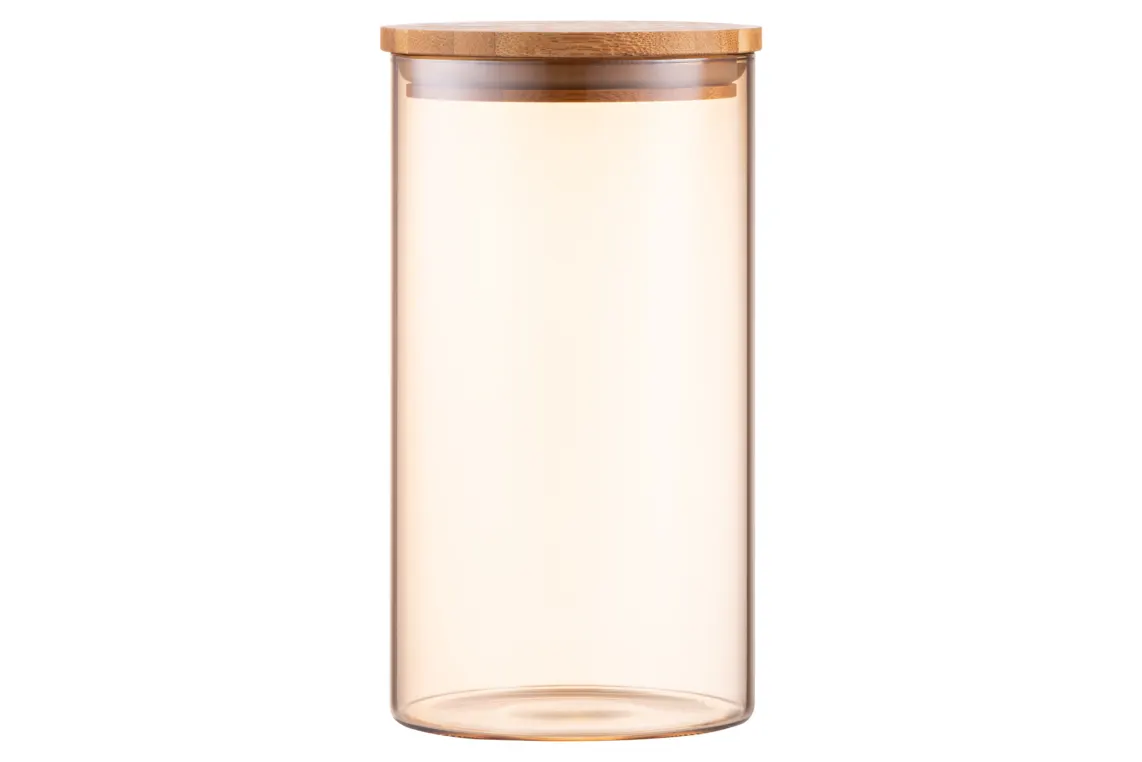 შუშის ქილა Ardesto Jar Golden Moon, 760ml, glass, bamboo, round, golden