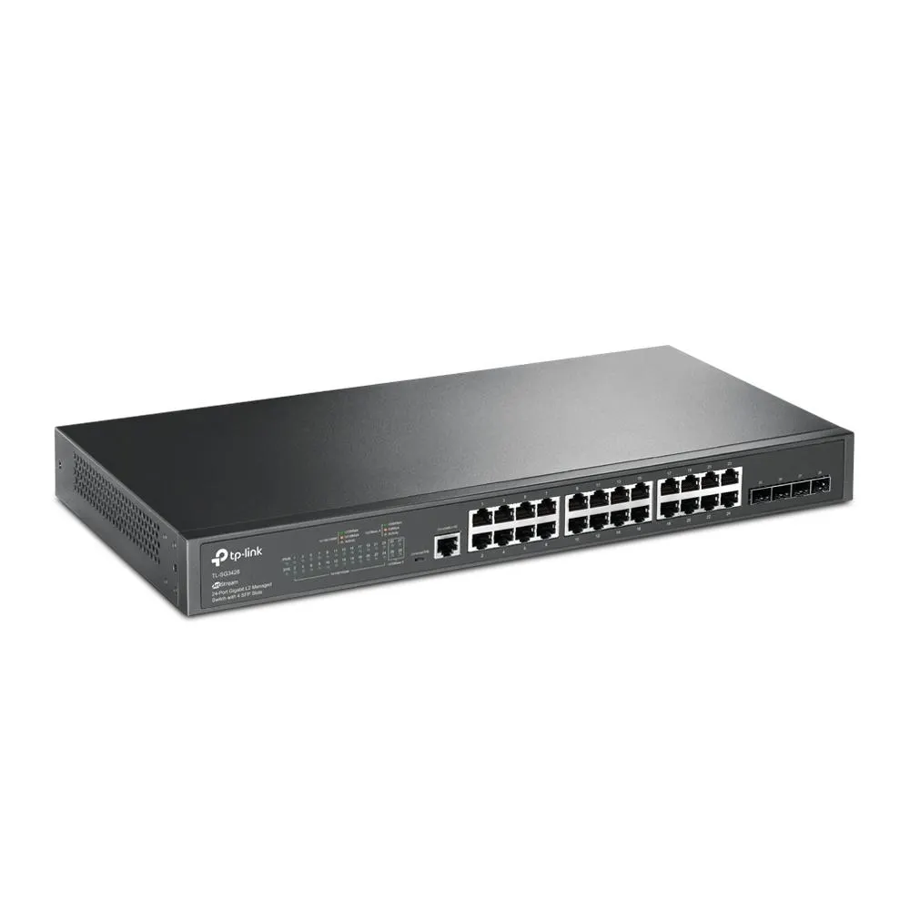 TP-Link, TL-SG3428, 24-Port Gigabit L2 Managed Switch with 4 SFP Slots