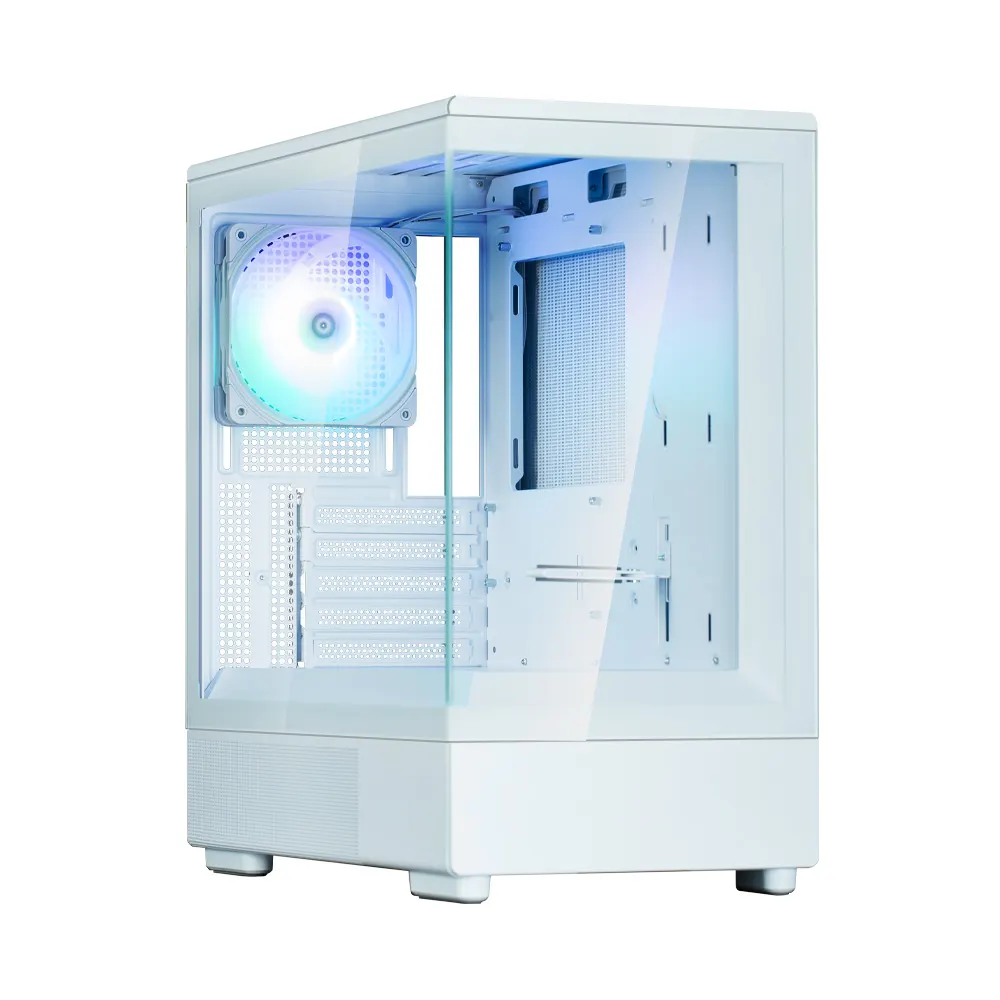 ქეისი Zalman PC case P10 without PSU, 1xUSB3.0, 1xUSBType-C, 1x120mm ARGB, VGA 384mm, LCS ready, TG Side Panel, mATX, white
