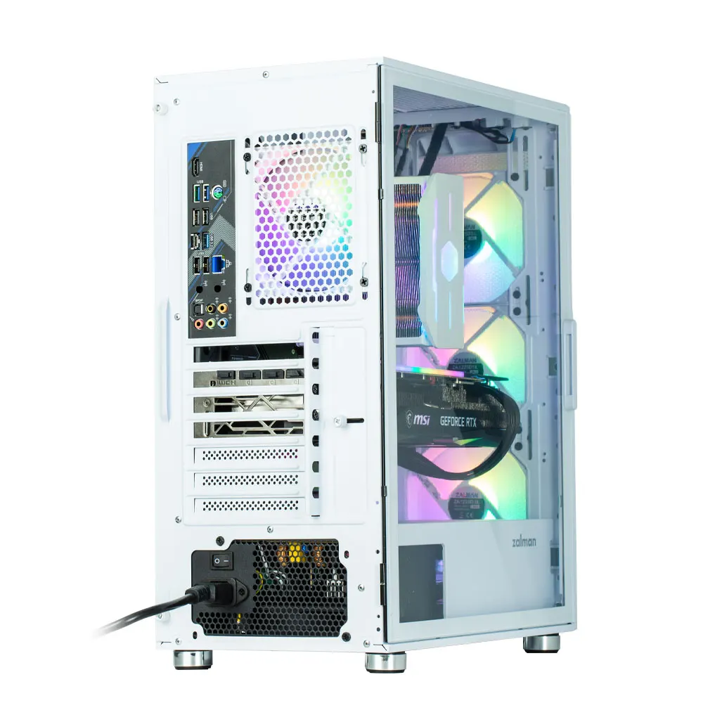 ქეისი Zalman PC case I3 Neo TG without PSU, 1xUSB3.0, 2xUSB2.0, 4x120mm ARGB, VGA 355mm, LCS ready, TG Side/Front Panel, ATX, white