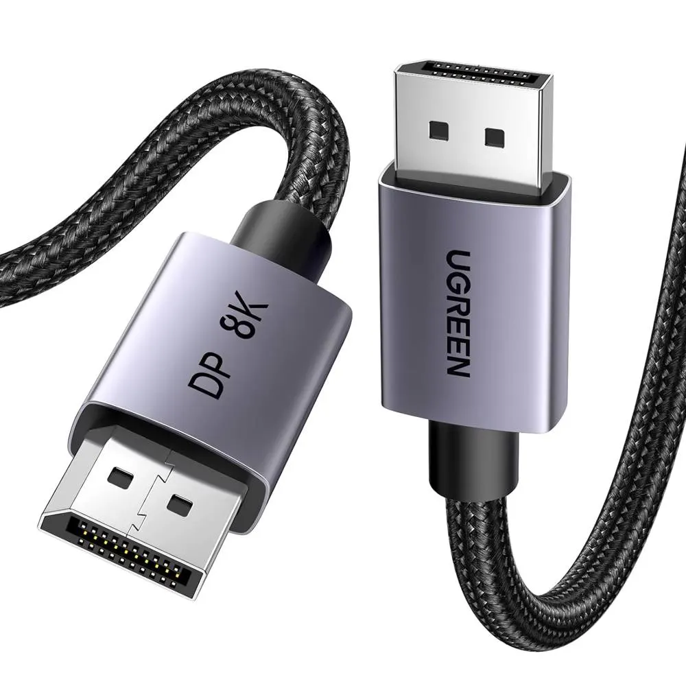 ვიდეო კაბელი UGREEN DP120 (25905), 8K, DisplayPort To DisplayPort, 2m, Black/Grey