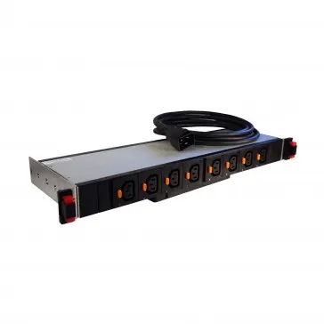 19" metered and switched PDU LCS with IEC 60320 standard - 8xC13 and 3 m power supply cord with C20 2P+E plug
