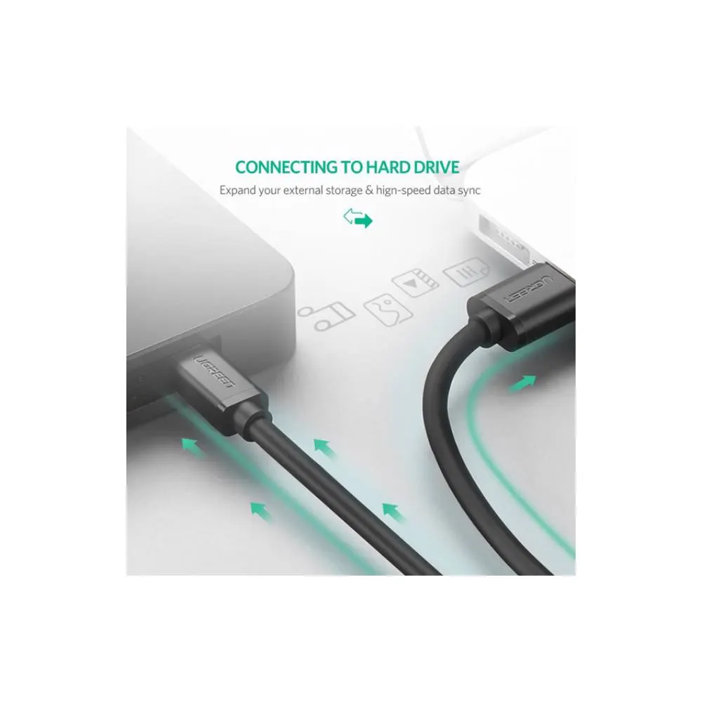 UGREEN US132 (10386) USB 2.0 A Male to Mini 5 Pin Male Cable 3m (Black)