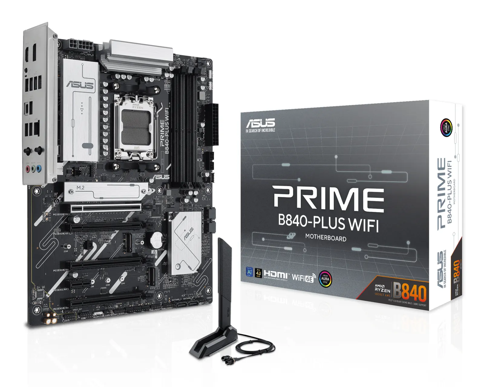 დედაპლატა ASUS Motherboard PRIME B840-PLUS WIFI sAM5 B840 4xDDR5 M.2 HDMI DP WiFi BT ATX
