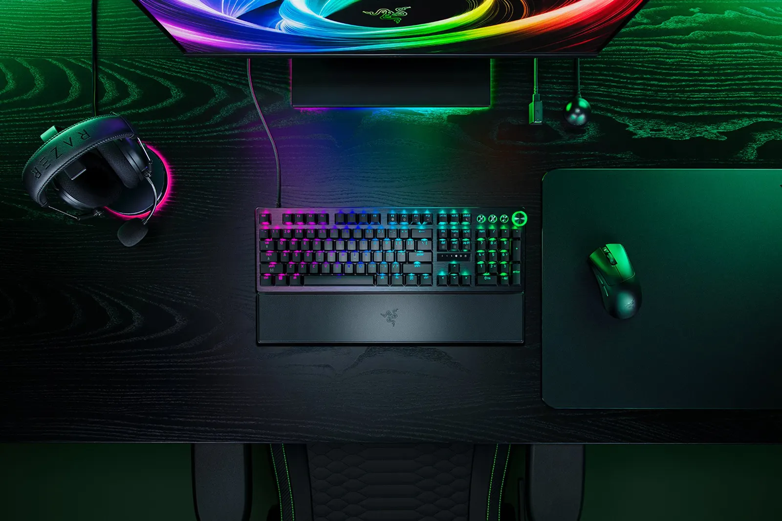 კლავიატურა Razer Keyboard mechanical Huntsman V3 Pro 8KHz, 104key, Analog Optical Switch Gen-2, USB-A, EN, RGB, black