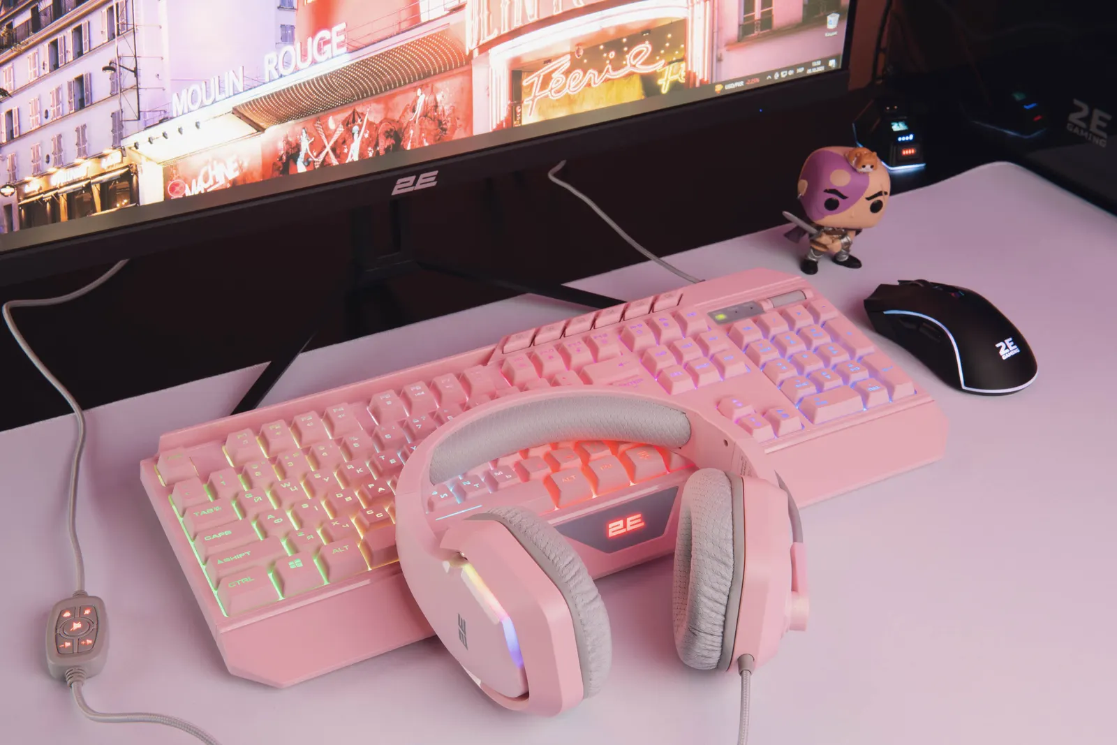 ყურსასმენი 2E GAMING Headset HG315, 7.1, USB-A, RGB, 2m, pink